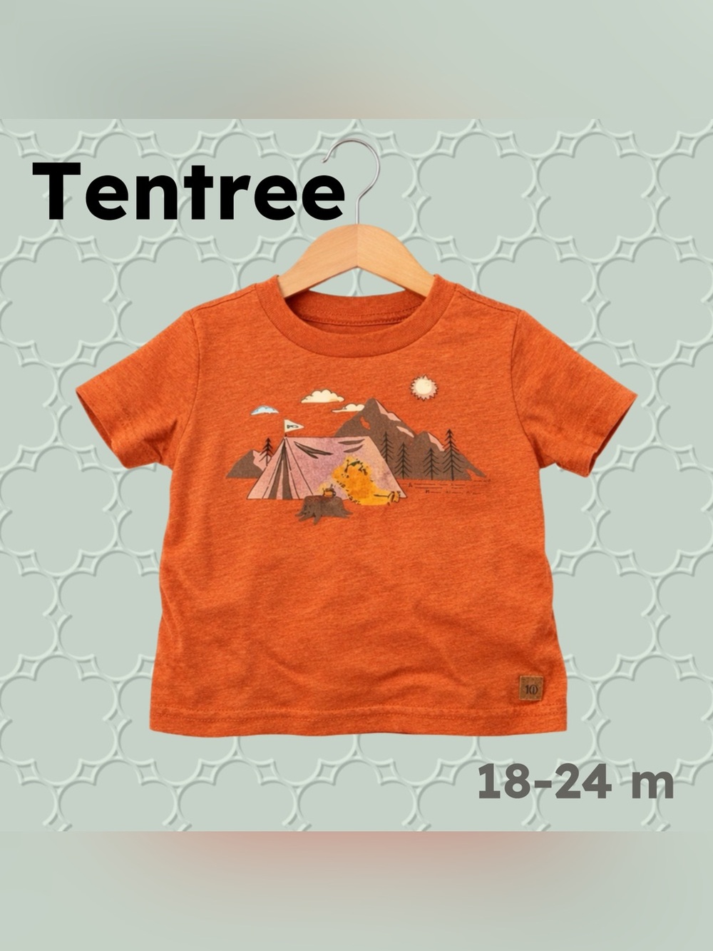 🇨🇦♻️👍GUC TENTREE | 18 mo | Unisex Toddler graphic orange treeblend crew Tee